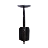 Brutalist cast iron candle holder