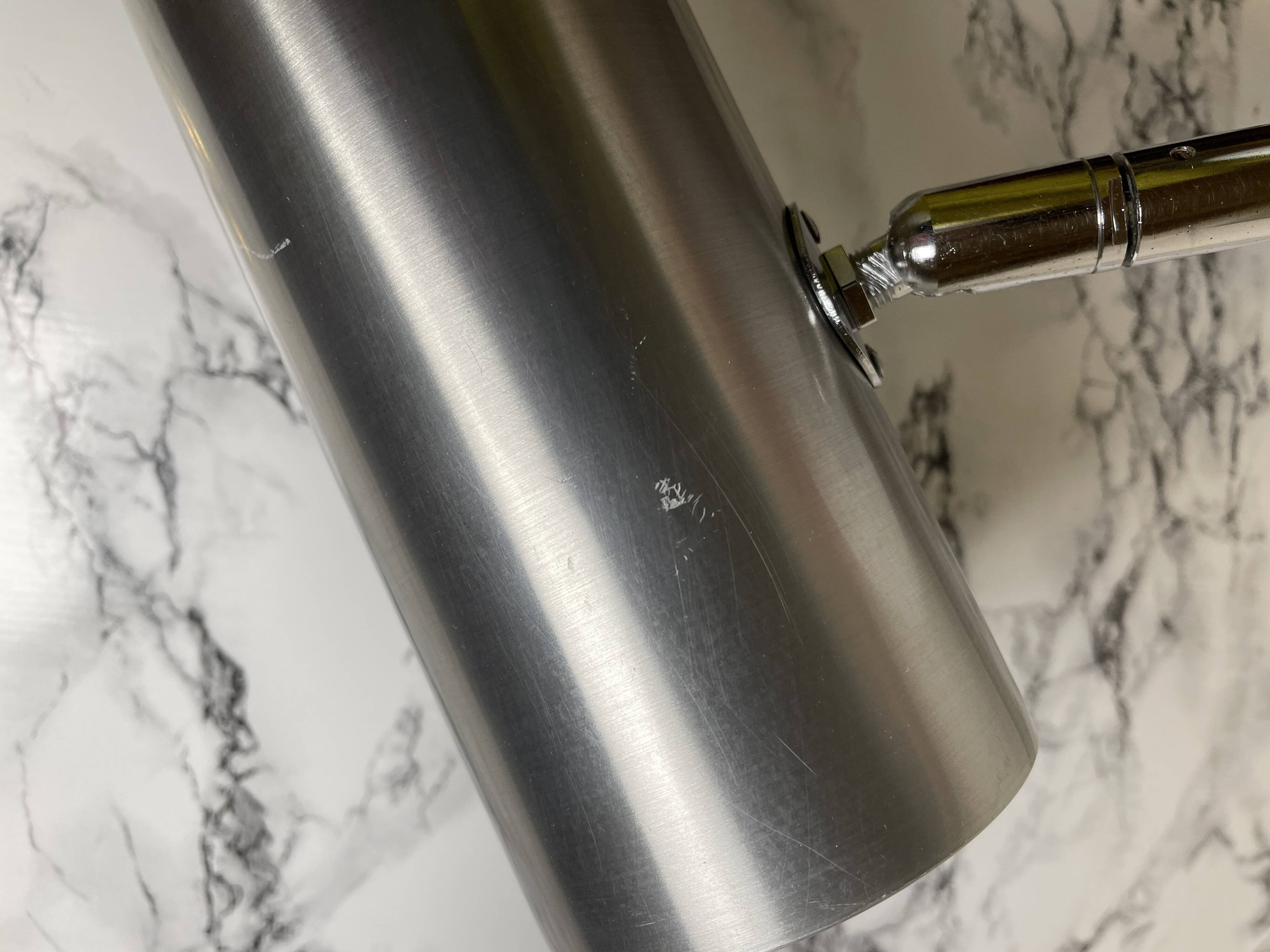 Dutch Raak brushed aluminum wall light