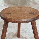 Vintage stool side table oak wood
