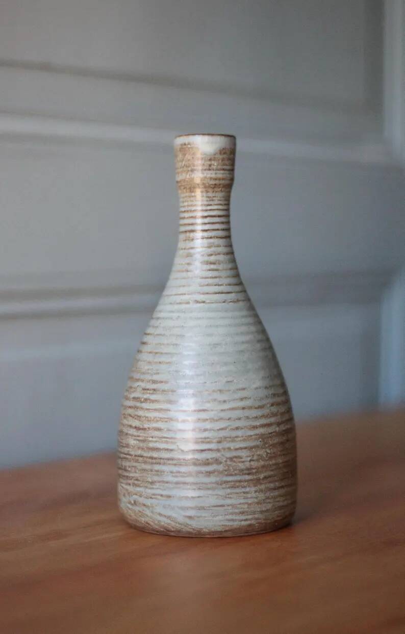 Vase grès signé Guy Roland Marcy, pot à fleurs, collection, 70's