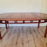 Asian table + 6 round/extendable/oval chairs in rosewood