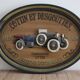 Wooden painting old car country corner 60s