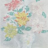Painting watercolor still life with flowers Matisse, Dufy early twentieth century