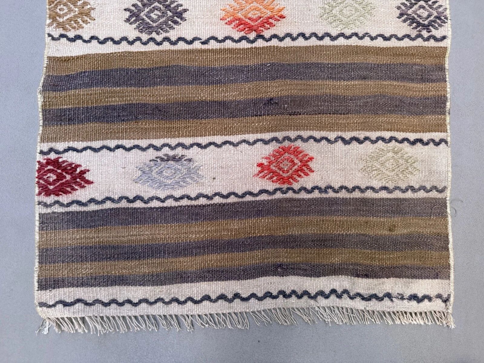 Couloir kilim étroit 57x350 cm shabby chic, vintage turc kelim 2572