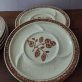 Set of 6 old fondue plates