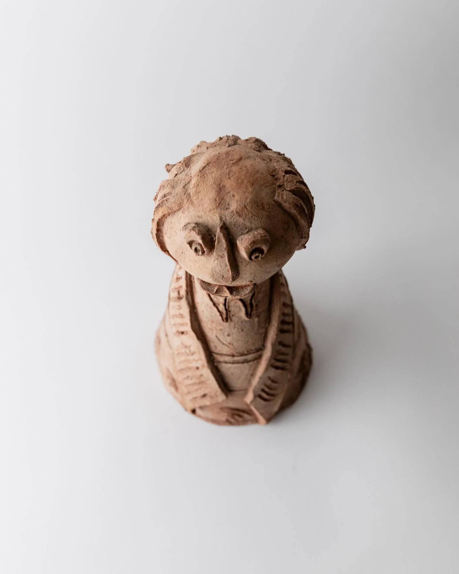 Vintage terracotta ceramic sculpture from the 1960s.