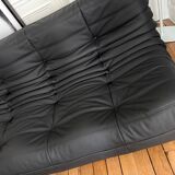 Ensemble de Togo LIGNE ROSET cuir noir