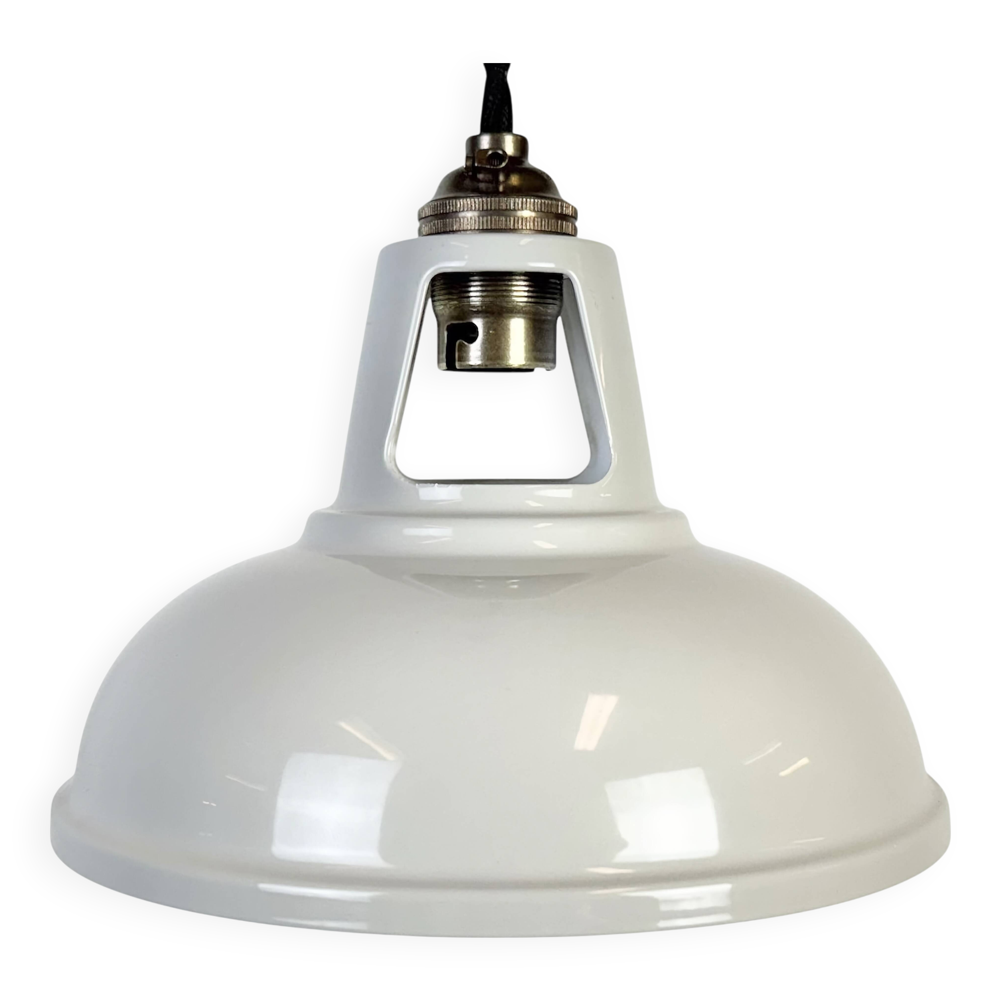 Vintage Industrial Beige Painted Ceiling Lamp, 2000s