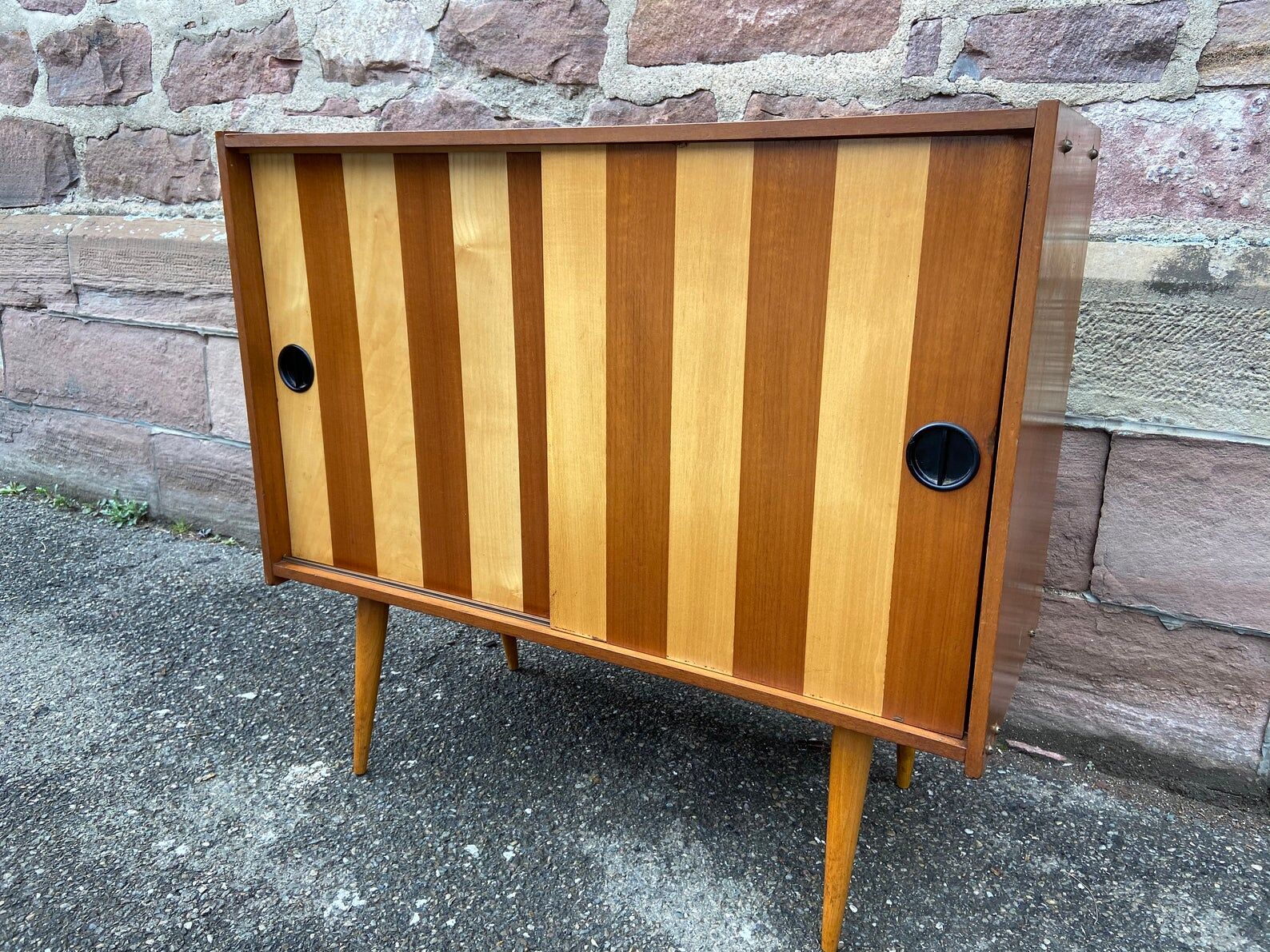 Small piece of furniture extra feet compass vintage design 1960