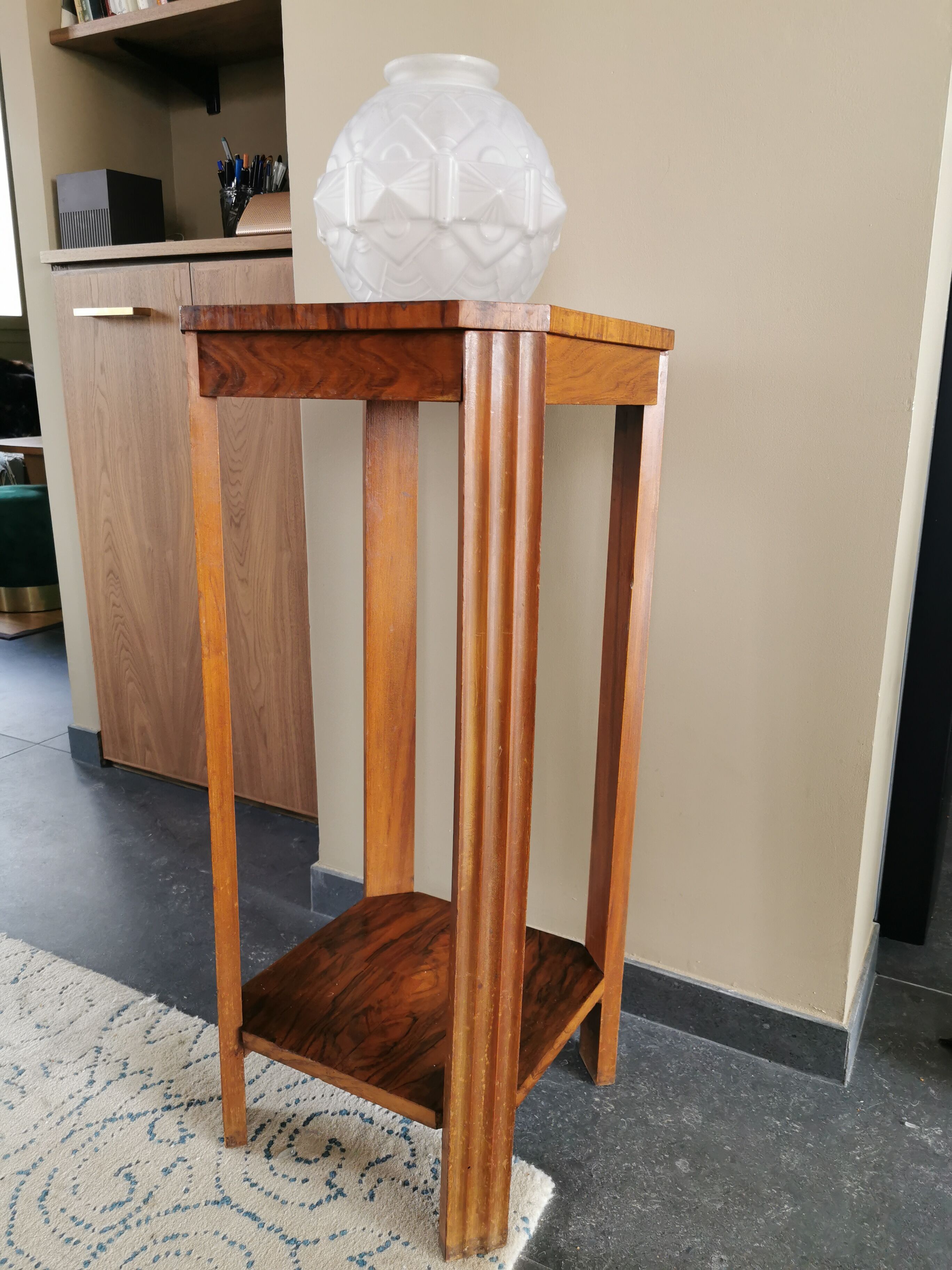 High art deco walnut selette