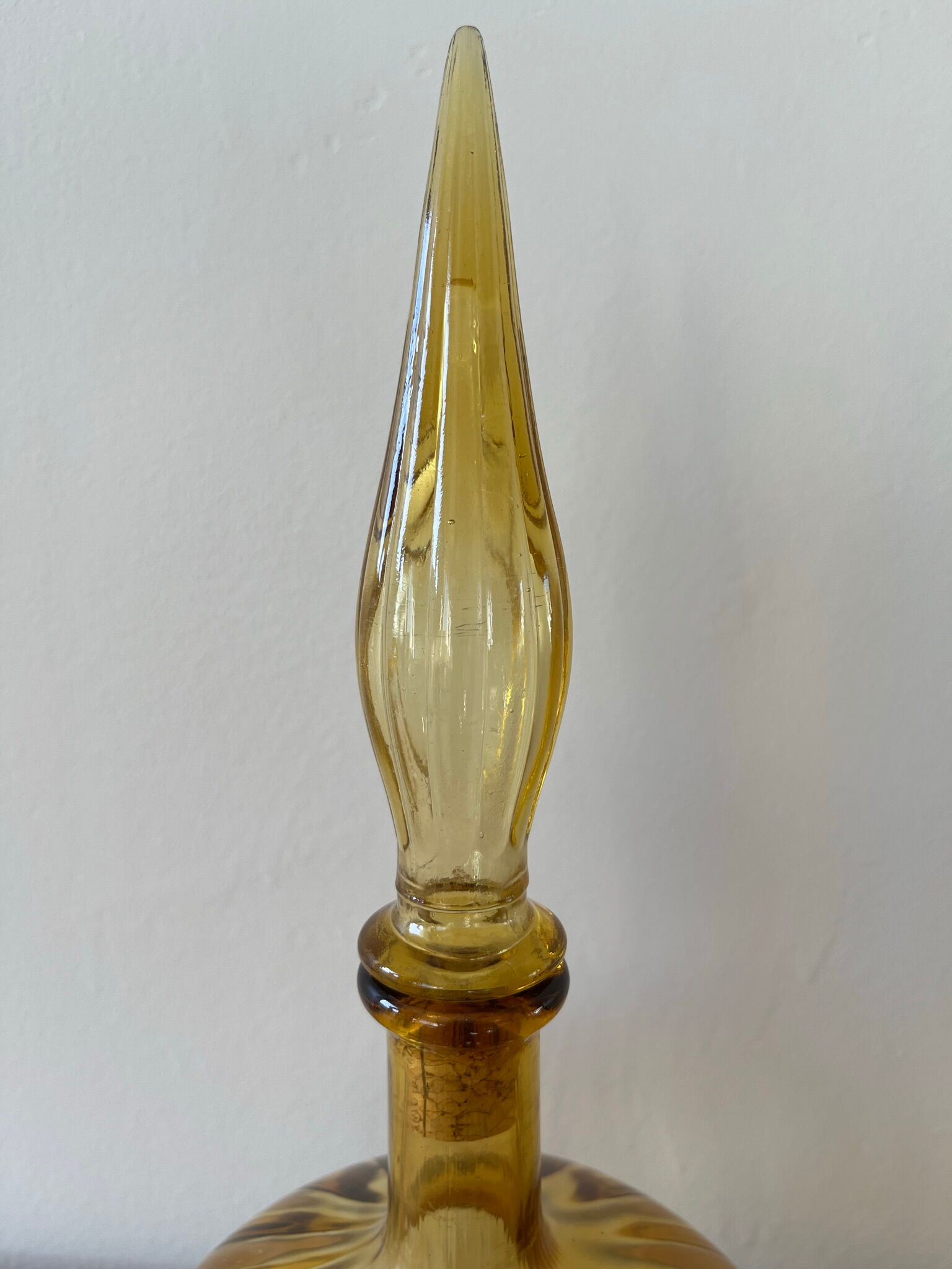 Amber yellow bottle from Empoli, Italy