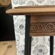 Wood and marble stool