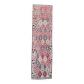 1960s Vintage Turkish Hand-Knotted Retro Runner 87x311