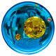 Modern Sculptural Concave French Mirror - Handmade Wall Art in Blue Glass