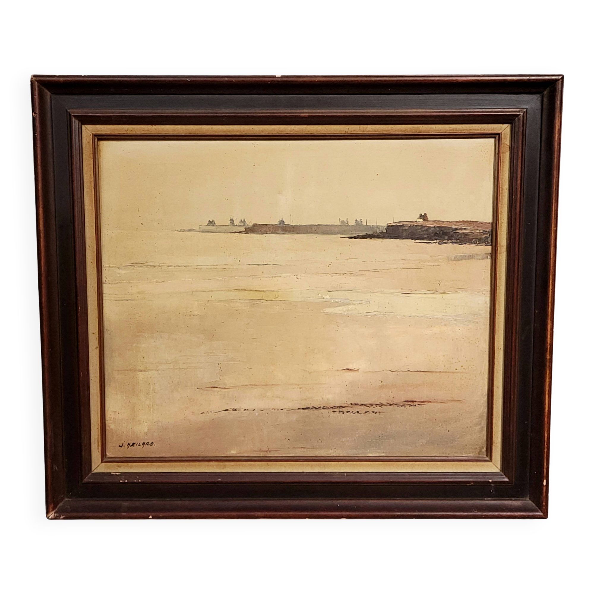 Joseph MEILARD: Oil painting on canvas, seaside view