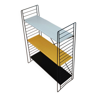 Mid century free standing rack with metal shelves by A. Dekker for Tomado