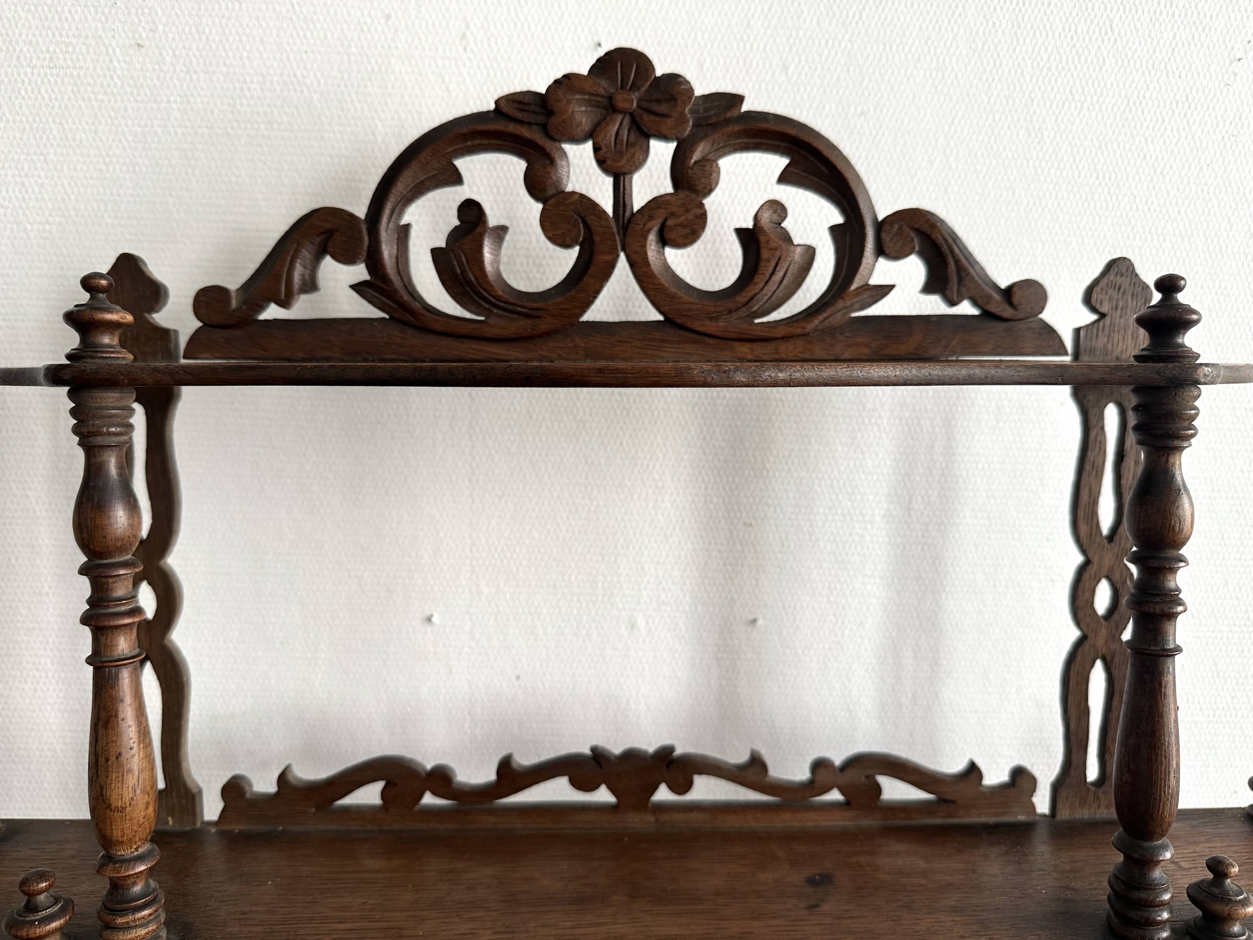 Large Napoleon III turned wood shelf, France 19th century