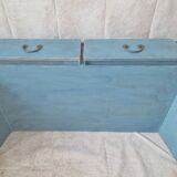 Rectangular blue patinated coffee table