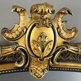 Grand Miroir à Fronton En Bois Sculpté Et Doré, Style Napoléon III