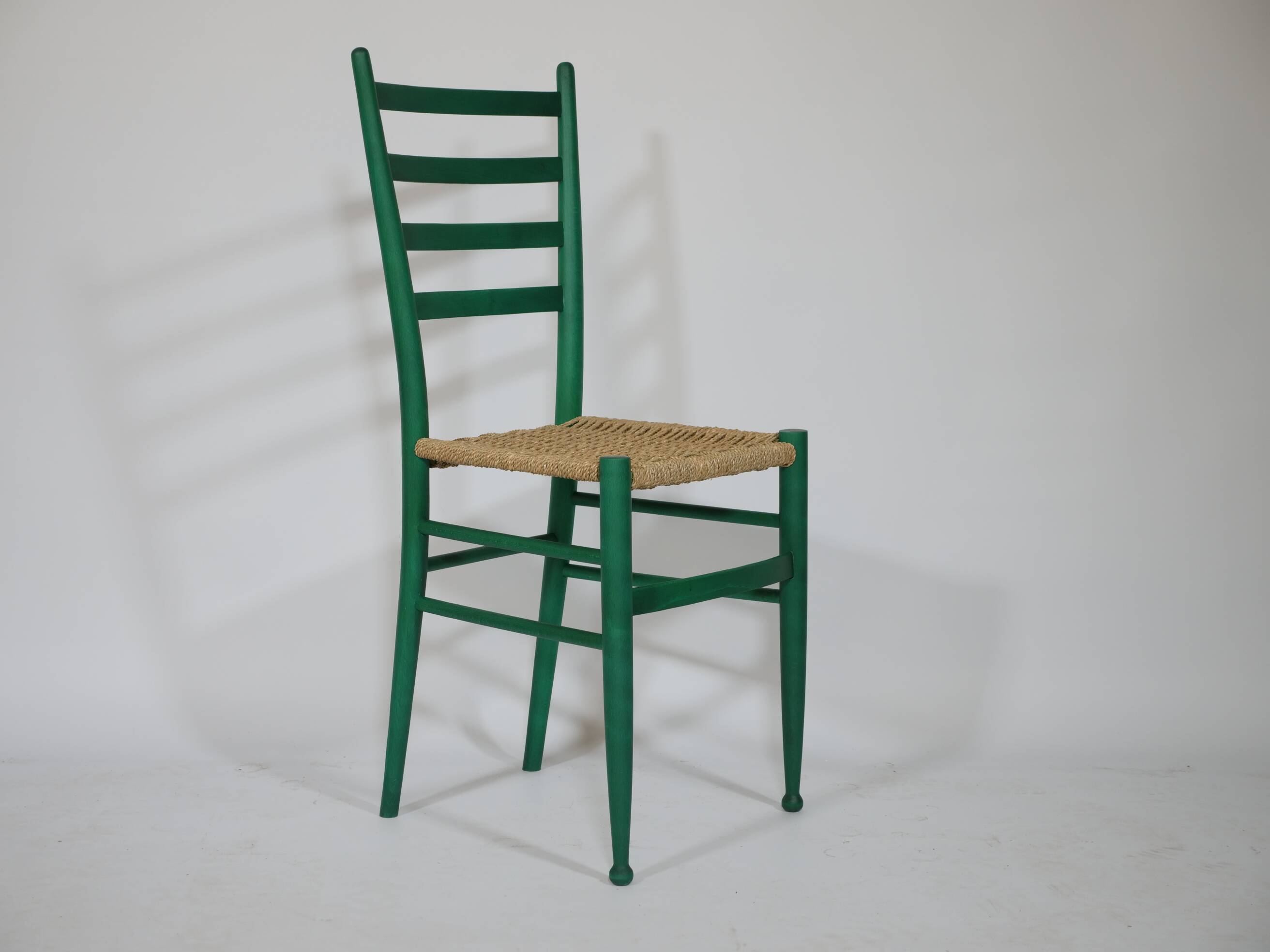 B&B Italy Wicker Chairs Table Colorful Mid-Century Design 60s 70s, Set of 5