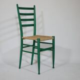 B&B Italy Wicker Chairs Table Colorful Mid-Century Design 60s 70s, Set of 5