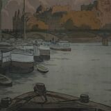 Lithograph on Chinese paper by Henri Rivière The Institute and the City