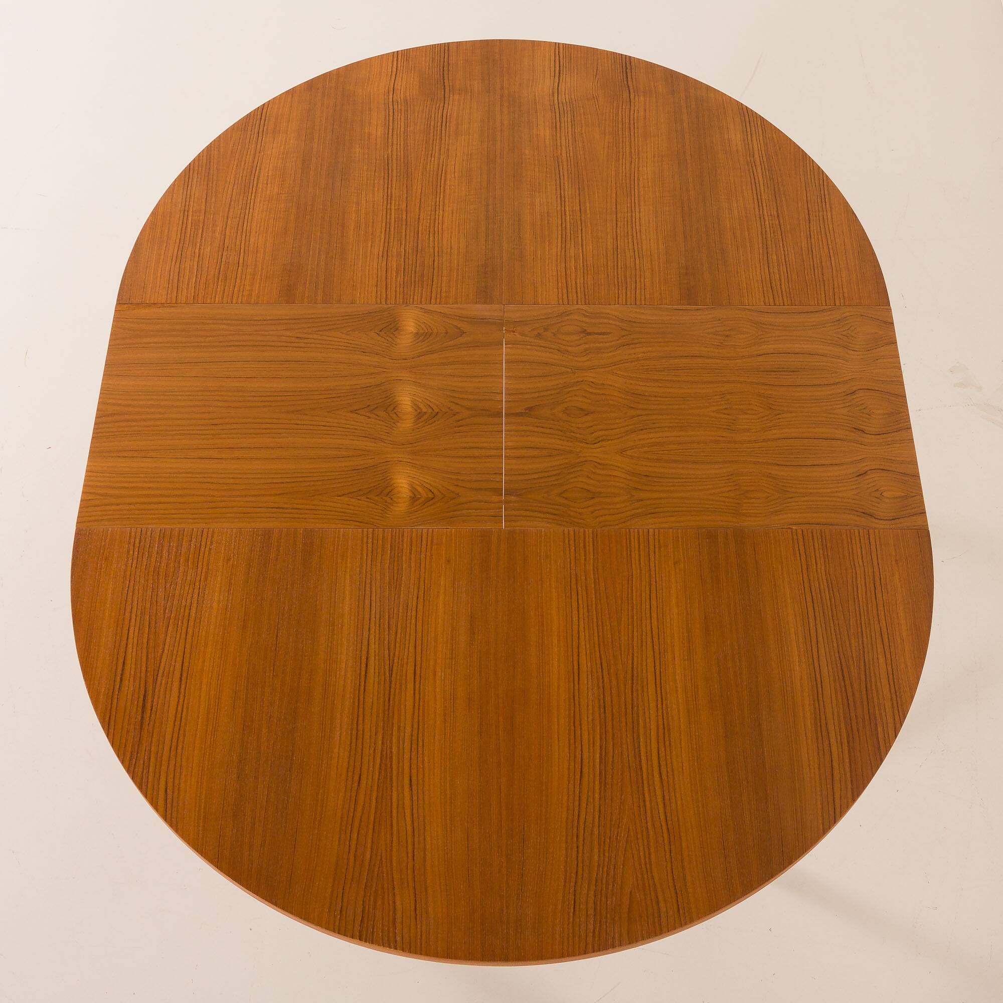 Italian mid-century round extension teak table with brass details, 1960s