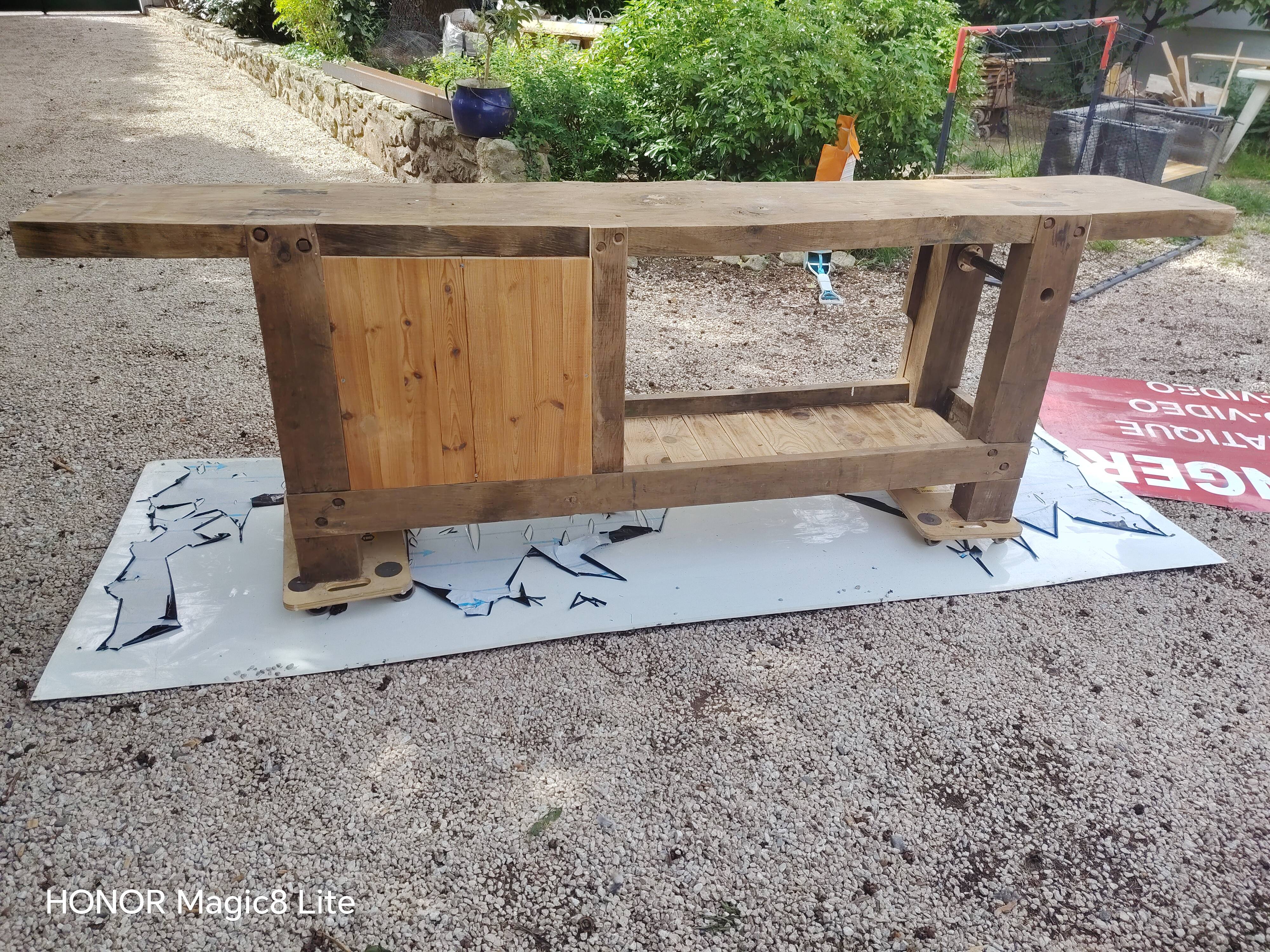 Old carpenter's workbench — industrial/rustic style