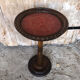Sellette table appoint bois sculpté & plateau rouge vintage #a020.