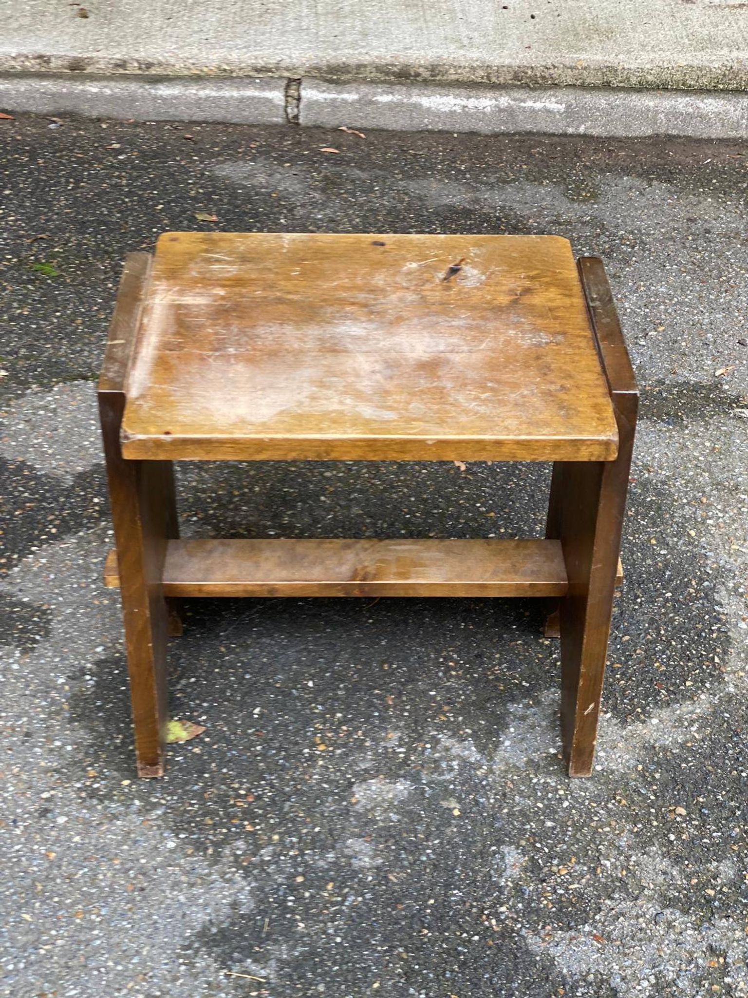 Tabouret scandinave en bois massif 1950