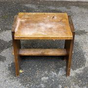 Tabouret scandinave en bois massif 1950