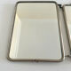 Antique Art Deco triptych barber mirror from the 1920s/30s – leather covering o