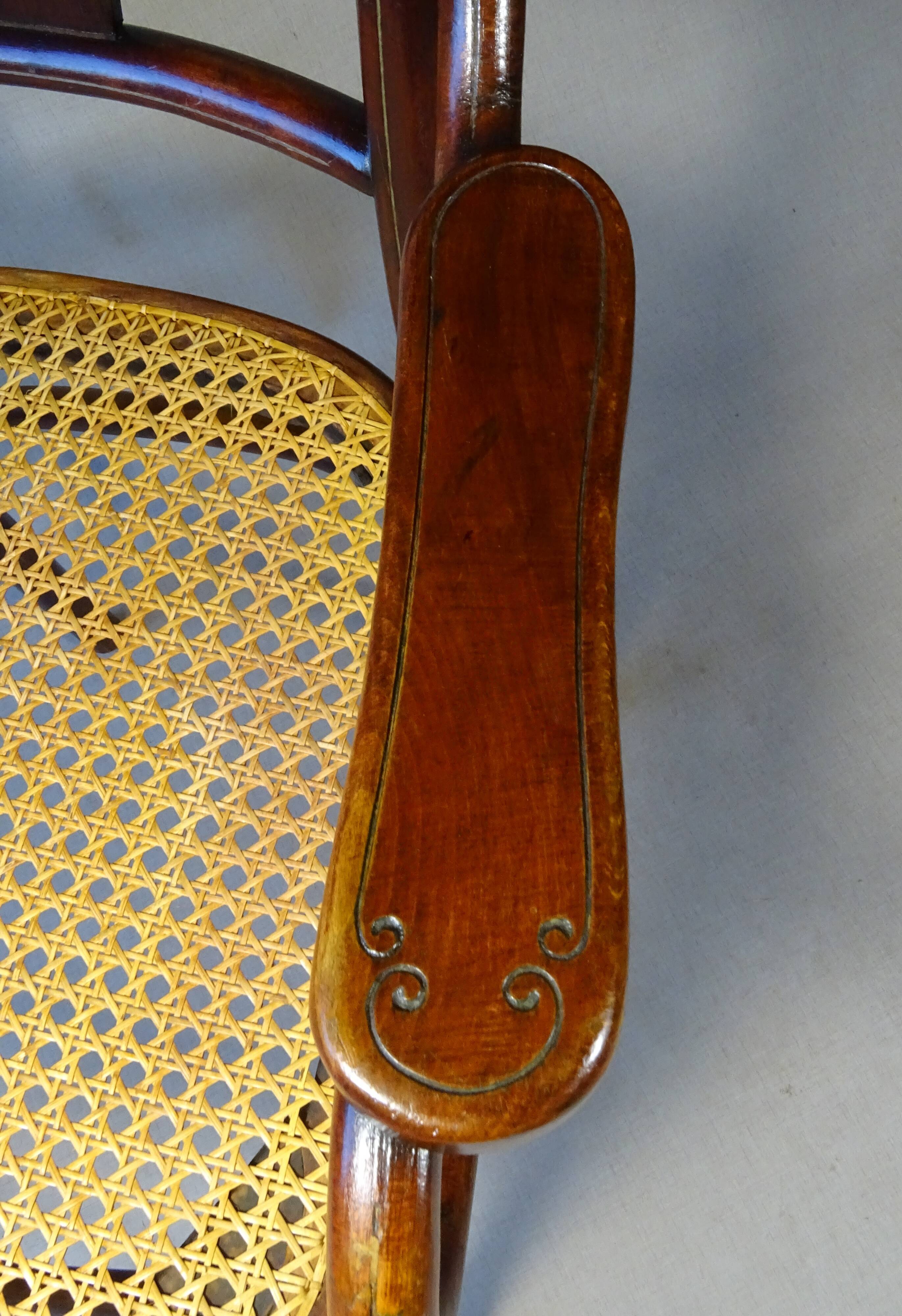 Thonet Armchair No. 221 with bronze decoration, circa 1900 - new caning -