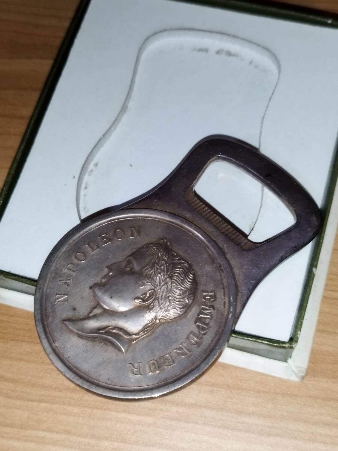 Christofle bottle opener silver metal box