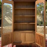 Louis XVI-style walnut library showcase