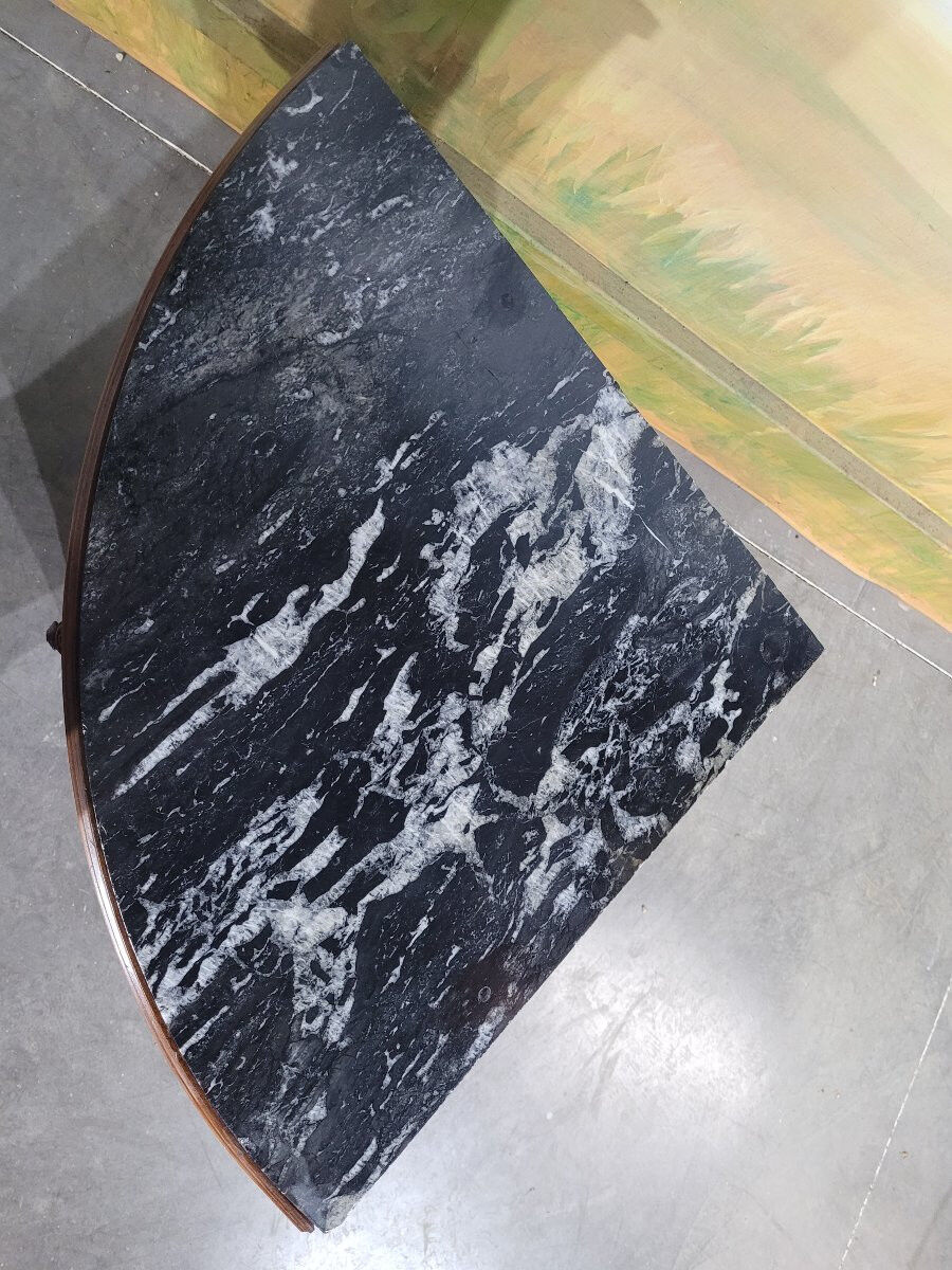 Small corner cabinet with marble, corner sideboard.