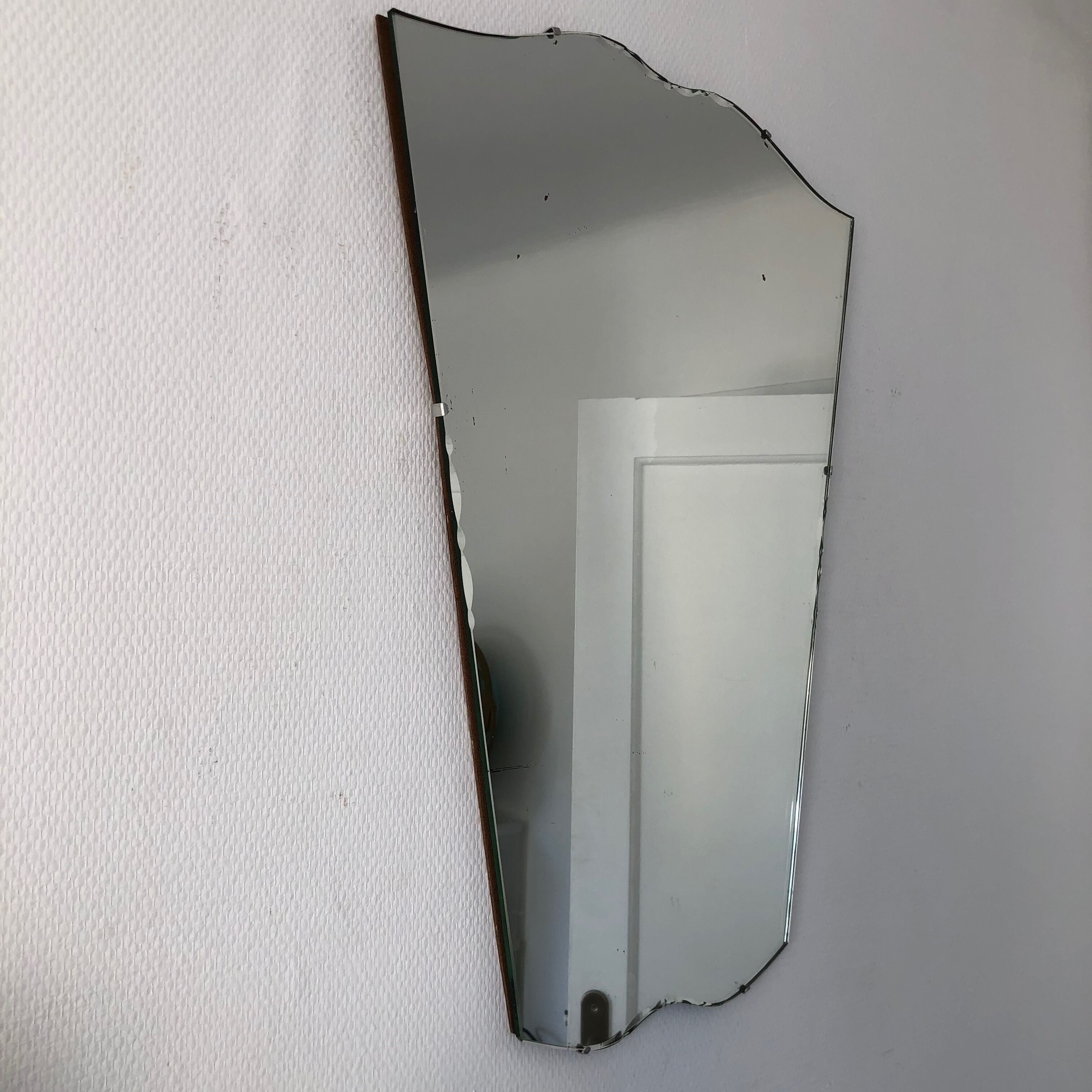 Large beveled mirror 73x55cm vintage 1940