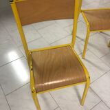 Set of 5 school vintage chairs