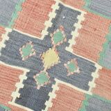 5x8 Vintage Samon Pink & Light Grey Vintage Oushak Area Rug, 161x255 cm