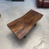 Brutalist solid wood coffee table from the 60s