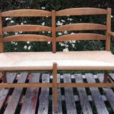 Wood and straw Picard bench