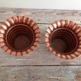 Duo de cache pots en cuivre