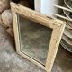Beige wooden rectangular mirror 42 x 31 cm