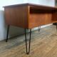 Bureau scandinave en teck avec piétement eiffel métal noir  1950 1960