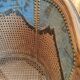 Louis XVI style office armchair in walnut and canning