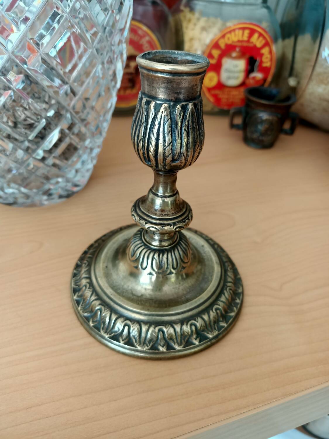 Antique bronze candlestick