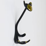 Animal wall hook in brass by Walter Bosse, Cat Zoo by Herta Baller, Austria, 1950s.