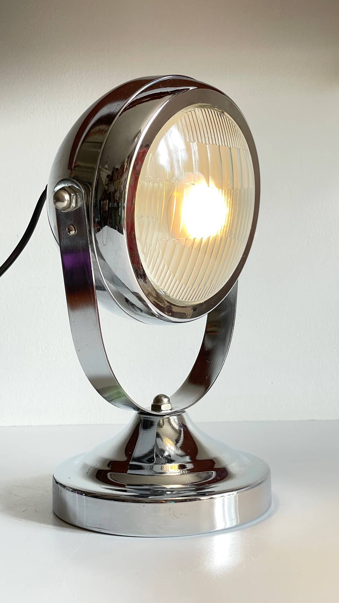 Chrome-plated metal headlight bulb, 1990s