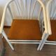 Pair of vintage wood and loop wool armchairs