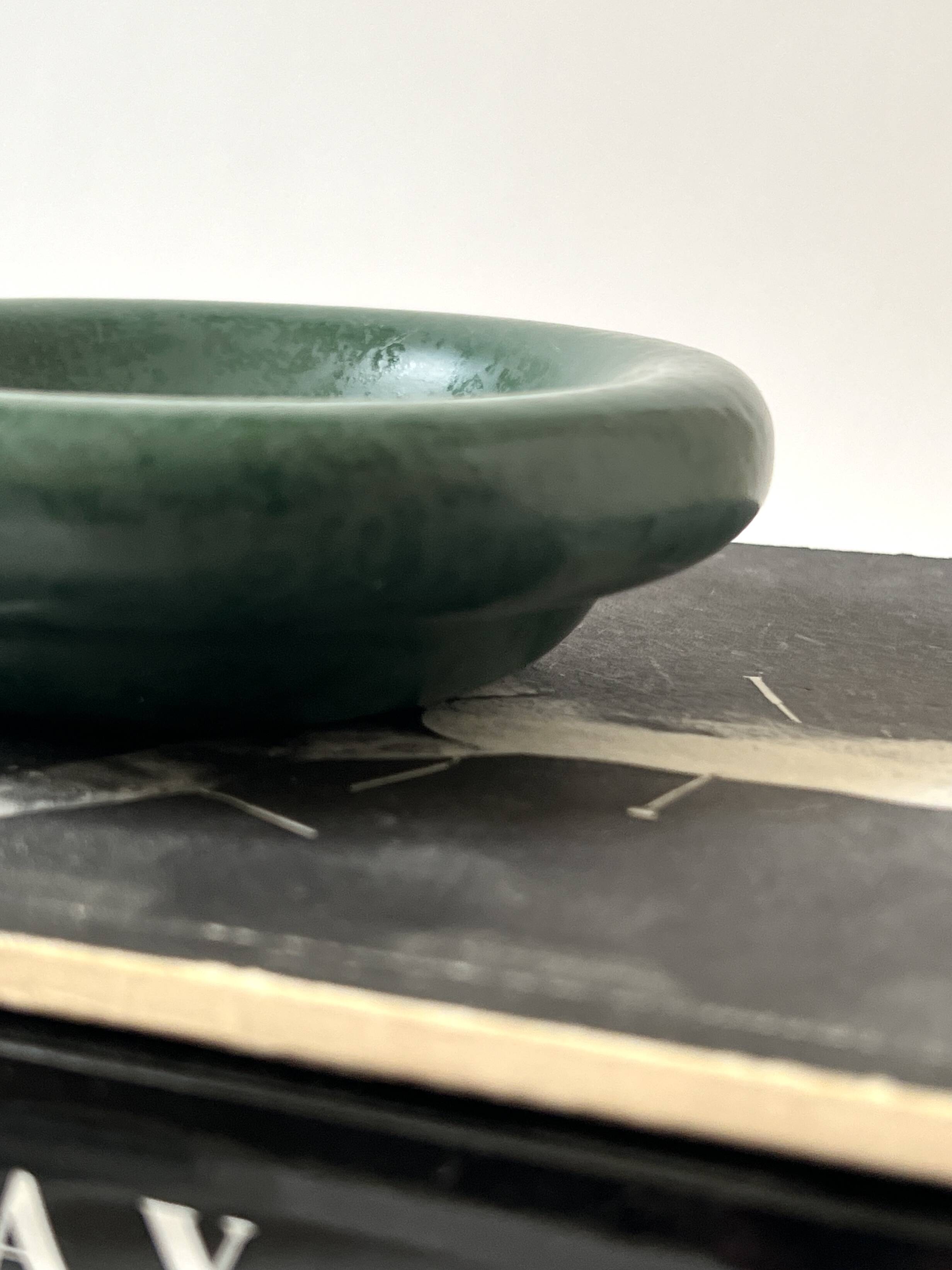 Ashtray / round ceramic catchall in emerald green.